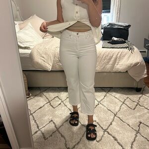 J Crew White High waisted crop jean